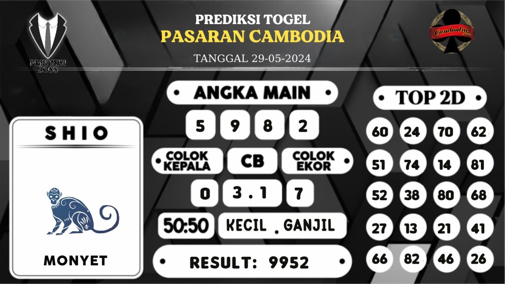 https://prediksibossbrew.com/prediksi-boss-togel-cambodia-rabu-29-mei-2024/