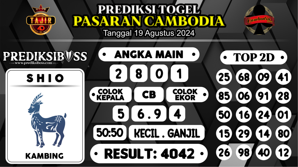 https://prediksibossbrew.com/prediksi-boss-togel-cambodia-senin-19-agustus-2024/